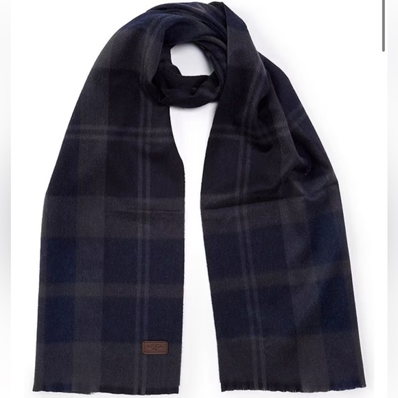 Hickey Freeman Other - Hickey Freeman Mens 100% Cashmere Exploded Plaid Cashmere Scarf Navy NWT $125